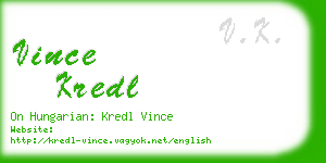 vince kredl business card